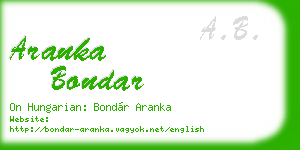 aranka bondar business card